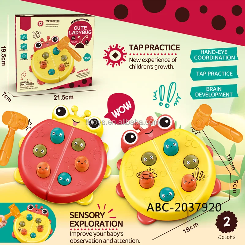 Lucky Toys Whack A Mole Game Toy Interactive Educational Pounding Toys with Music Learning Educational Gift Whack Mole Game