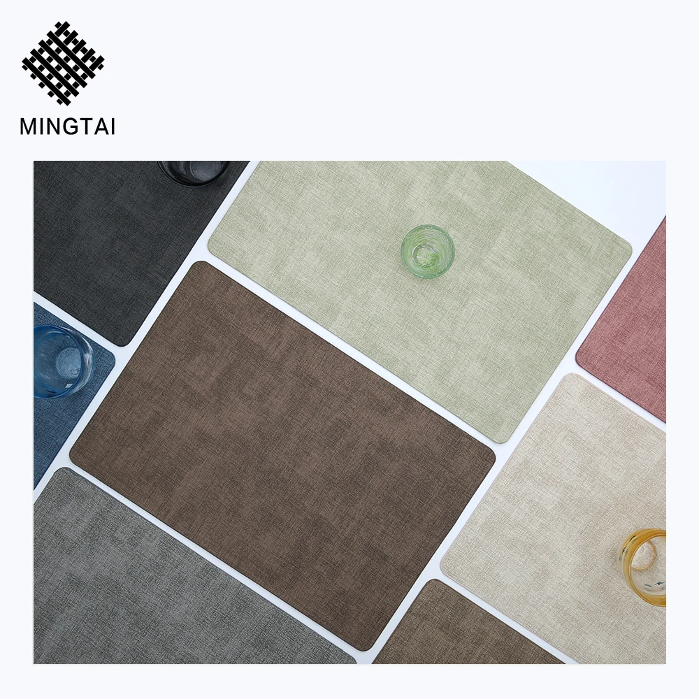 Wholesale Custom heat Restaurant and Home waterproof  PVC leather placemat and table mats & Pads