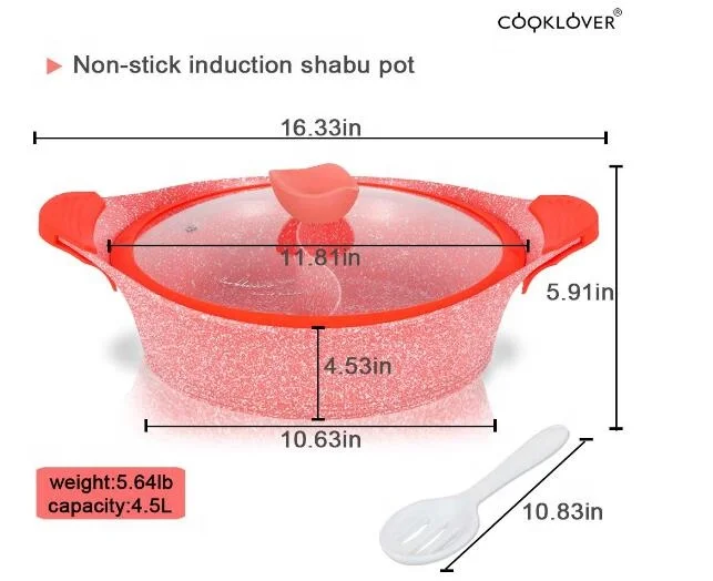  Литое Алюминиевое антипригарное керамическое покрытие cooklover 30 см Индукционное дно Shabu горячий