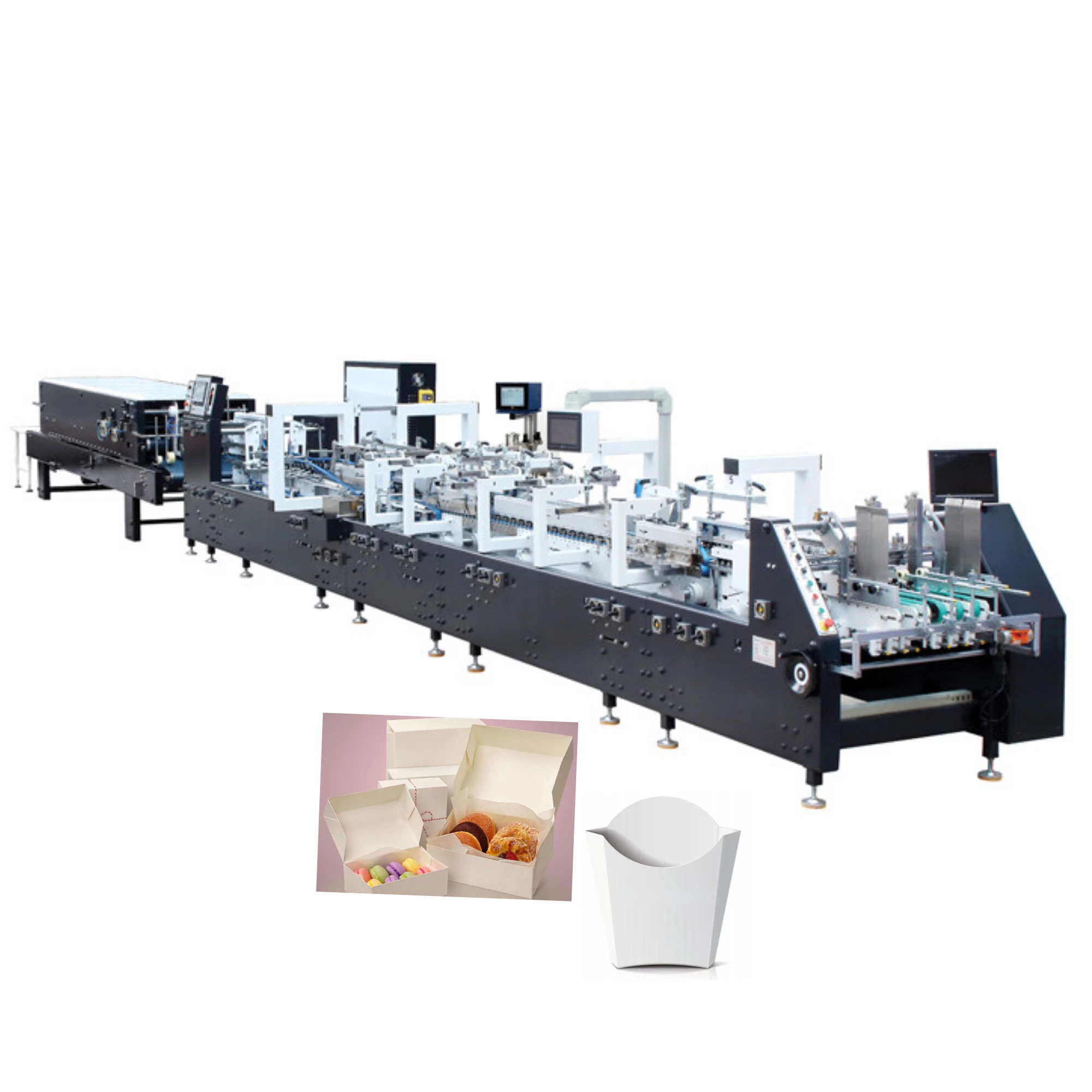 French fries box with crash lock folding gluing machine(GK-650GS/800GS/1100GS)