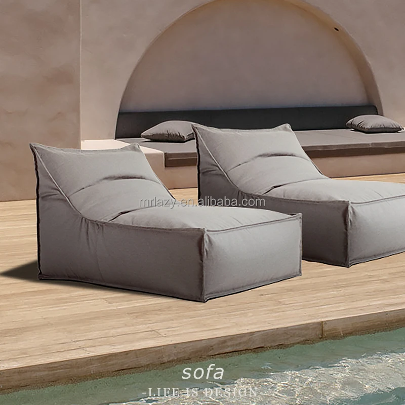 Custom luxury high back chair beach bean bag lazy chair lazy sofa outdoor waterproof  bean bag sofa cover