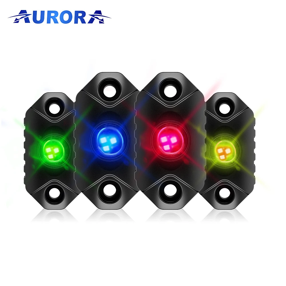 AURORA Patent New IP68 Waterproof led rock lights Marine Single Blue/Green/ Red/ White Color Mini Rock Light