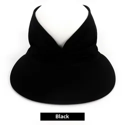 Womens Summer Packable UV Protective Wide Brim Sun Visor Beach Open Top Sun Visor Hat Big Brim Sun Sunprotection Sports Visor