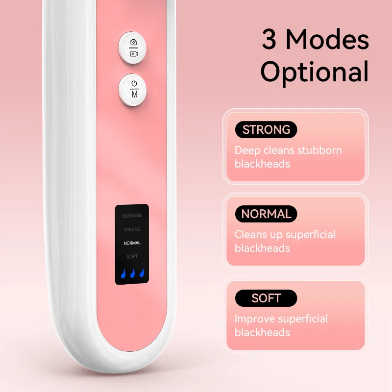 2023 Newest H600 3 Suction Power 6 Probes Facial Pore Cleaner USB Rechargeable Blackhead Remover Pore Vaccum