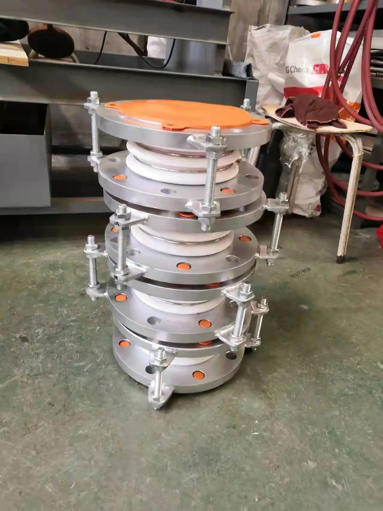 Only 2 PTFE convolutes bellows expansion joint,PTFE Lining Corrugated Flexible bellows expansion joint