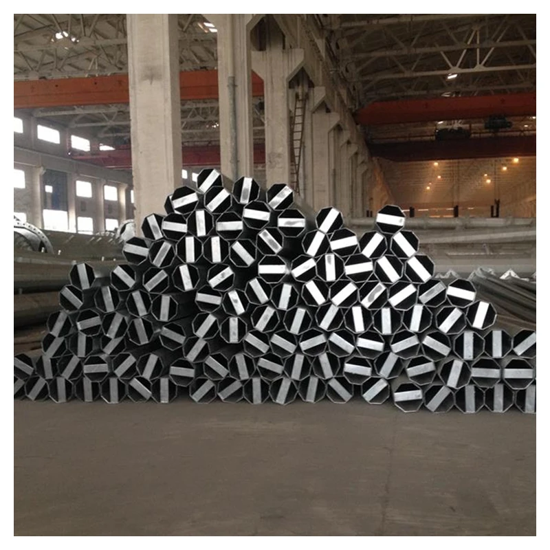 Customized Steel Electric Pole With Base Plate Transmission Lines