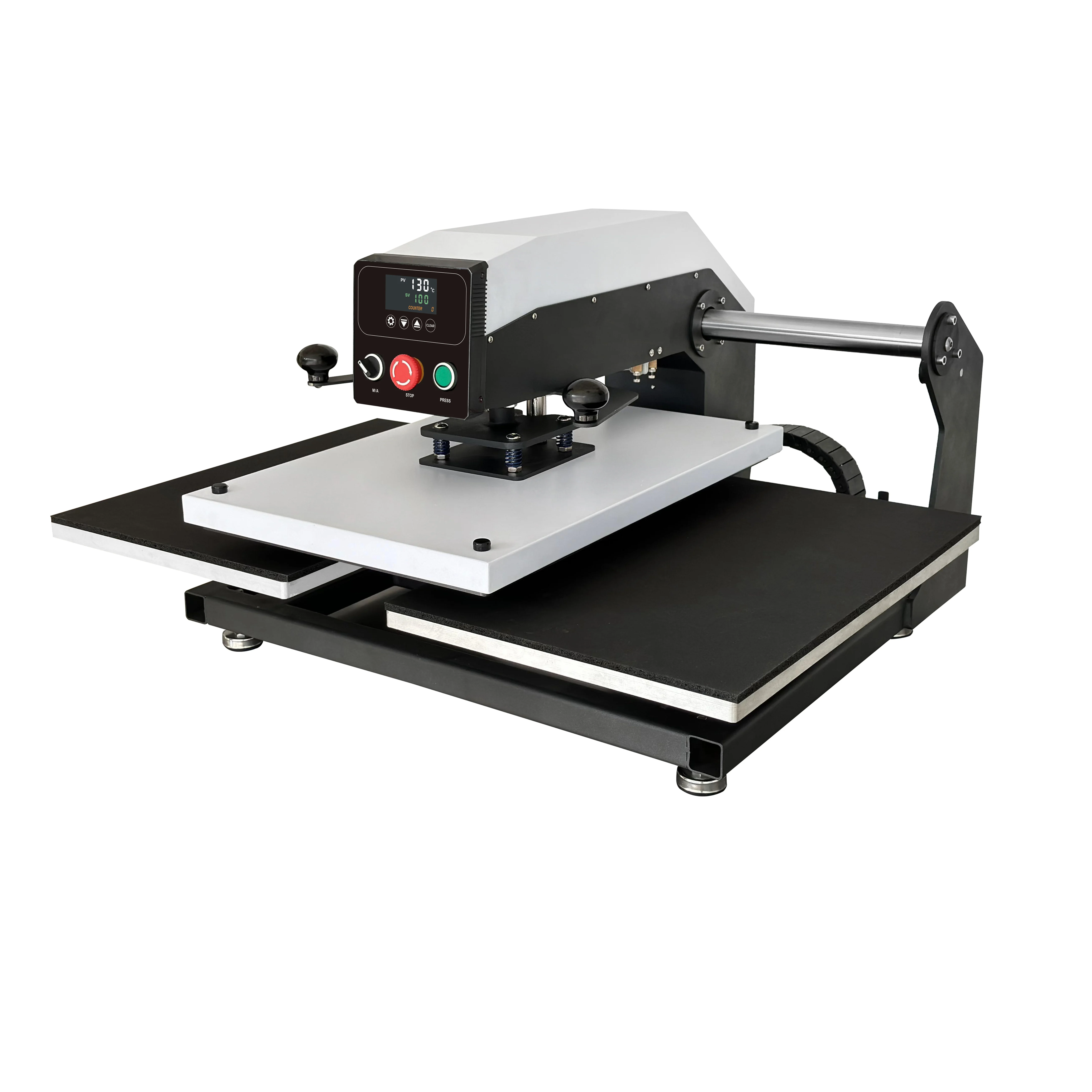 40*50 Double Station prensa de calor de vaso Pneumatic Semi-automatic Sublimation Heat Press Machine for t-shirt