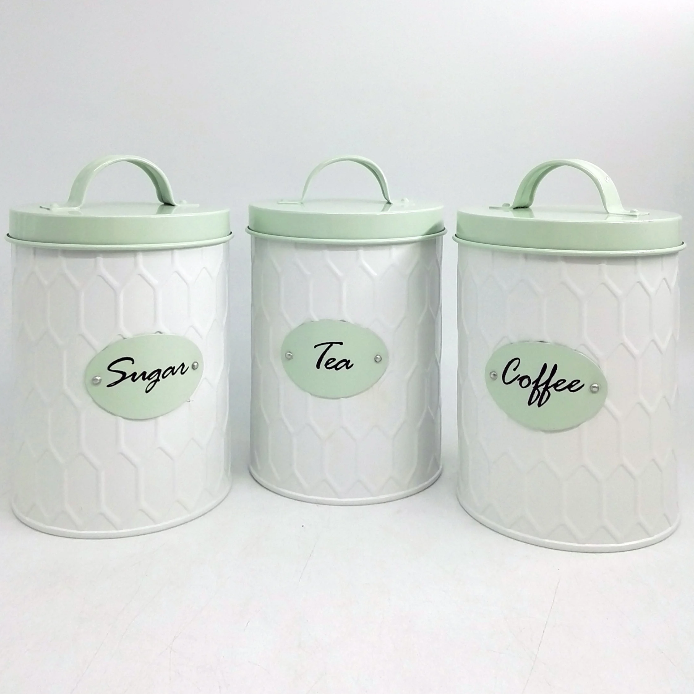 Metal Loaf  Breadbox Set Tea Coffee Sugar Canisters Sets For The Kitchen Food Storage Canister Container
