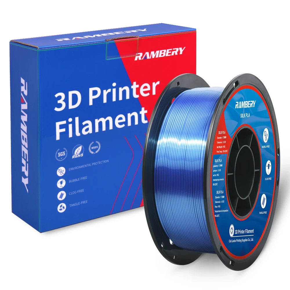 Silk PLA 3D Printer Filament 1.75mm 1KG(2.2LB) Shiny Silky Shine Purple Black Red Copper Printing Material (Silk Champagne Gold)