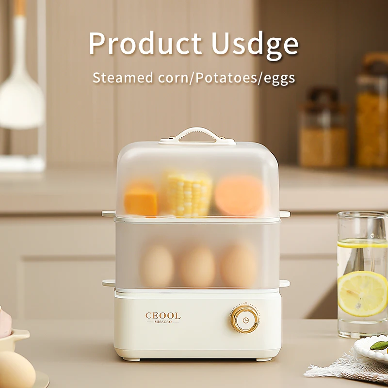 New Arrivals Egg Steamer Automatic Egg Cooker Double Layer Electric Egg Boiler Rapid