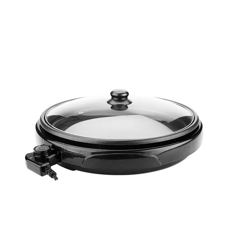 Factory wholesale multifunctional non stick electric frying pan aluminum electric frying pan pizza pan with glass cover