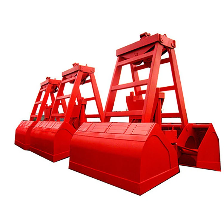 Waterproof Mechanical Wire Rope Double Lobe Clamshell Grab Bucket For Crane