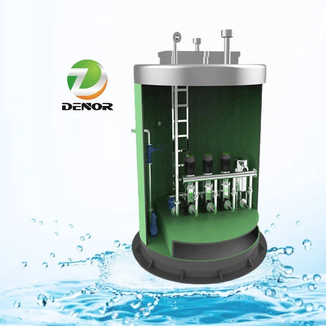 FRP or GRP or PP Integrated Rural Municipal Pipe Network Sewage and Rainwater Lifting Pumping Station