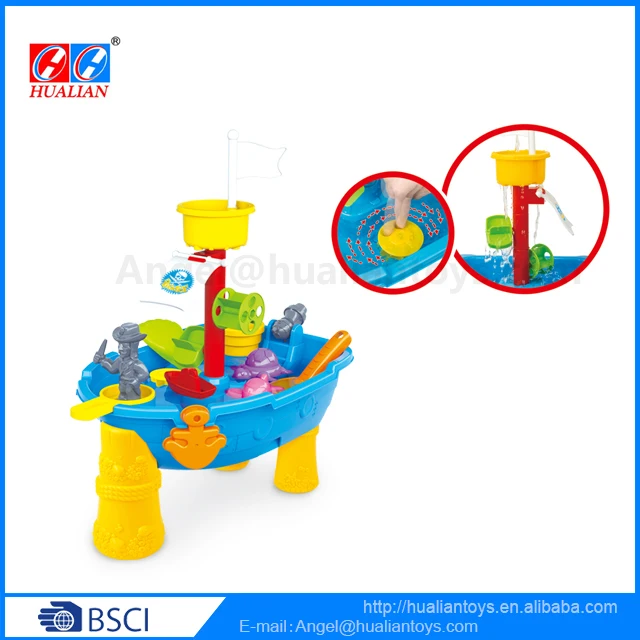 Amazon Hot Sale Summer Beach Toys Sand and Water Playing Table Toy Set for kids--24pcs