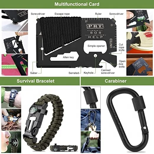 
Custom Outdoor Hiking Gear Camping Emergency First Aid Survival Kit 