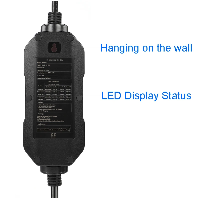 Workersbee Mode 2 10-32A 7.2KW Current Adjustable Charging Appointable Type 2 Portable Mobile EV Car Charger with LCD Display