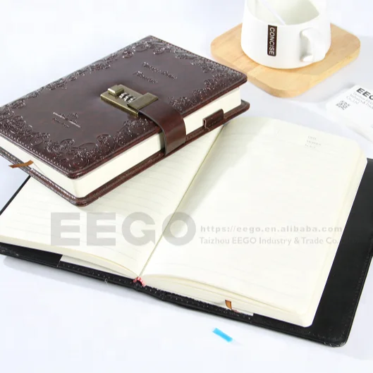 Corporate Design A5 Pu Leather Gym Workout Secret Custom Digital Password Lock Christmas Diary For Girls