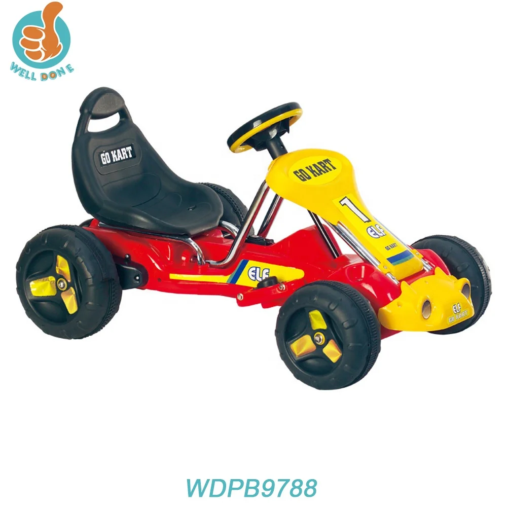 Fashion kids plastic car, foot pedal, battery operated optional go car, easy assemble baby car WDPB9788