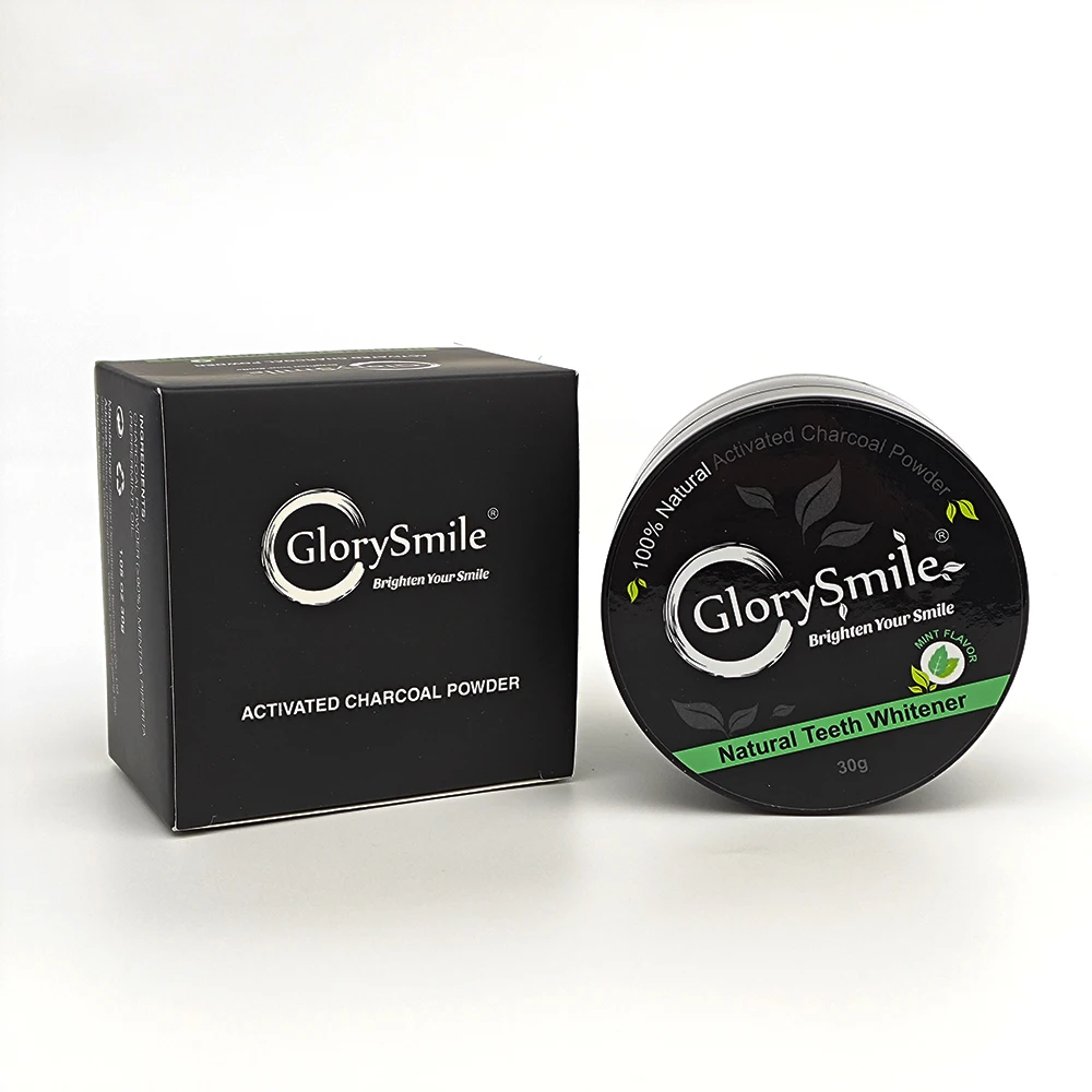 OEM 98-99% Natural Coconut Shell Powder Teeth Whitening Powder 30g Cool Mint Tooth Cleaning Activated Charcoal Powder