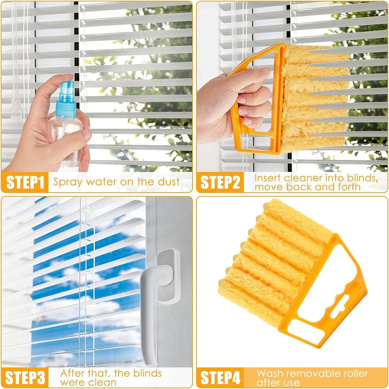 SEQ 7 Finger Hand Held Dusting Cleaner Tool for Air Conditioner Wood Blinds Dust Dirt
