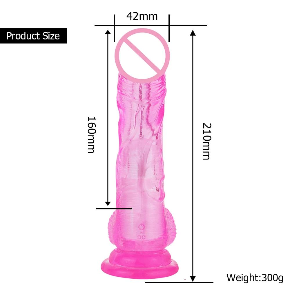 
8 Inch Rechargeable 10 Vibration and Rotation Powerful Suction Cup Sex Toys Women Dildo Vibrator 
