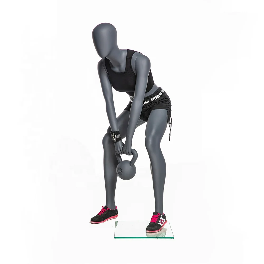KBW-1 Full Body Wholesale Squatting Sports Mannequin Sporting Position Fiberglass Kettlebell Female Mannequin