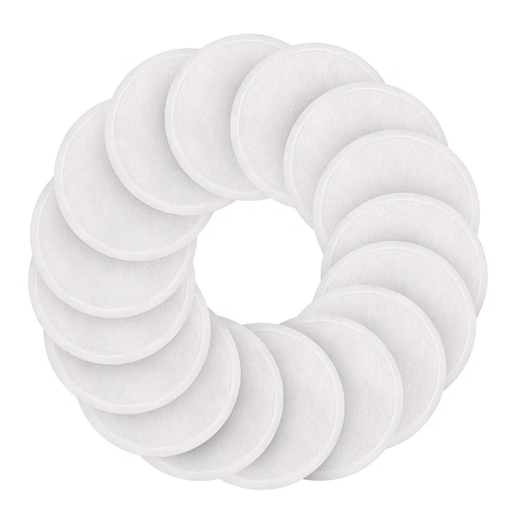 Бархатные бамбуковые хлопковые прокладки для снятия макияжа из микрофибры, круглые моющиеся чистящие органические прокладки для снятия макияжа лица