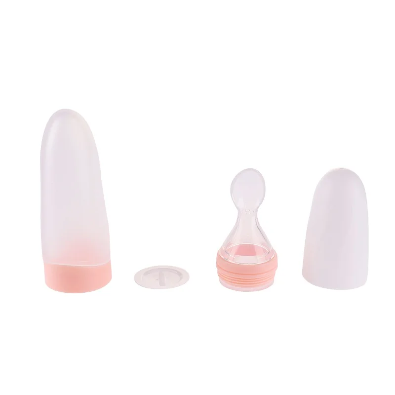 Silicone Baby Spoon Squeeze Feeder Bottle Food Fruit Pacifier Feeder Silicone Baby Feeder