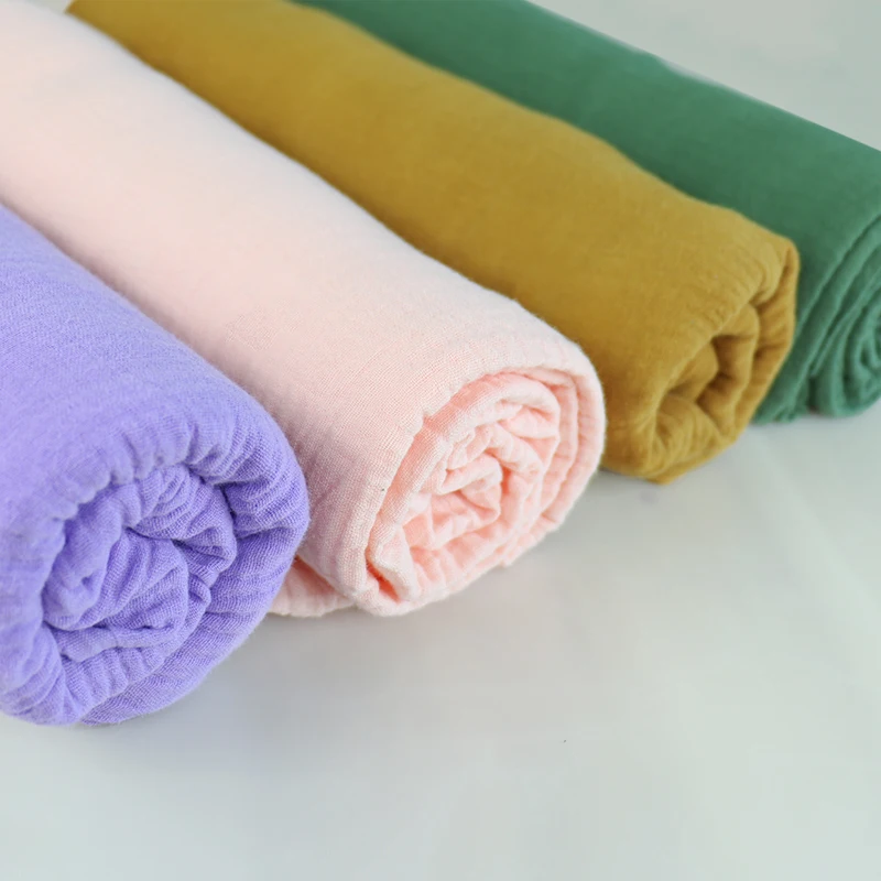 Gots certified 100% organic cotton custom muslin double cotton gauze muslin fabric wholesale muslin fabric from china