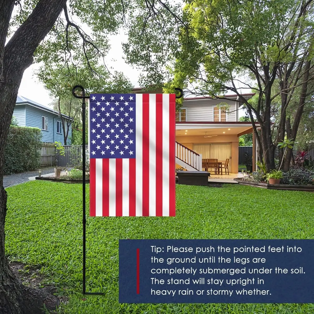 Garden Flag Holder Stand Yard Flag Holder Weather-Proof Metal Flagpole