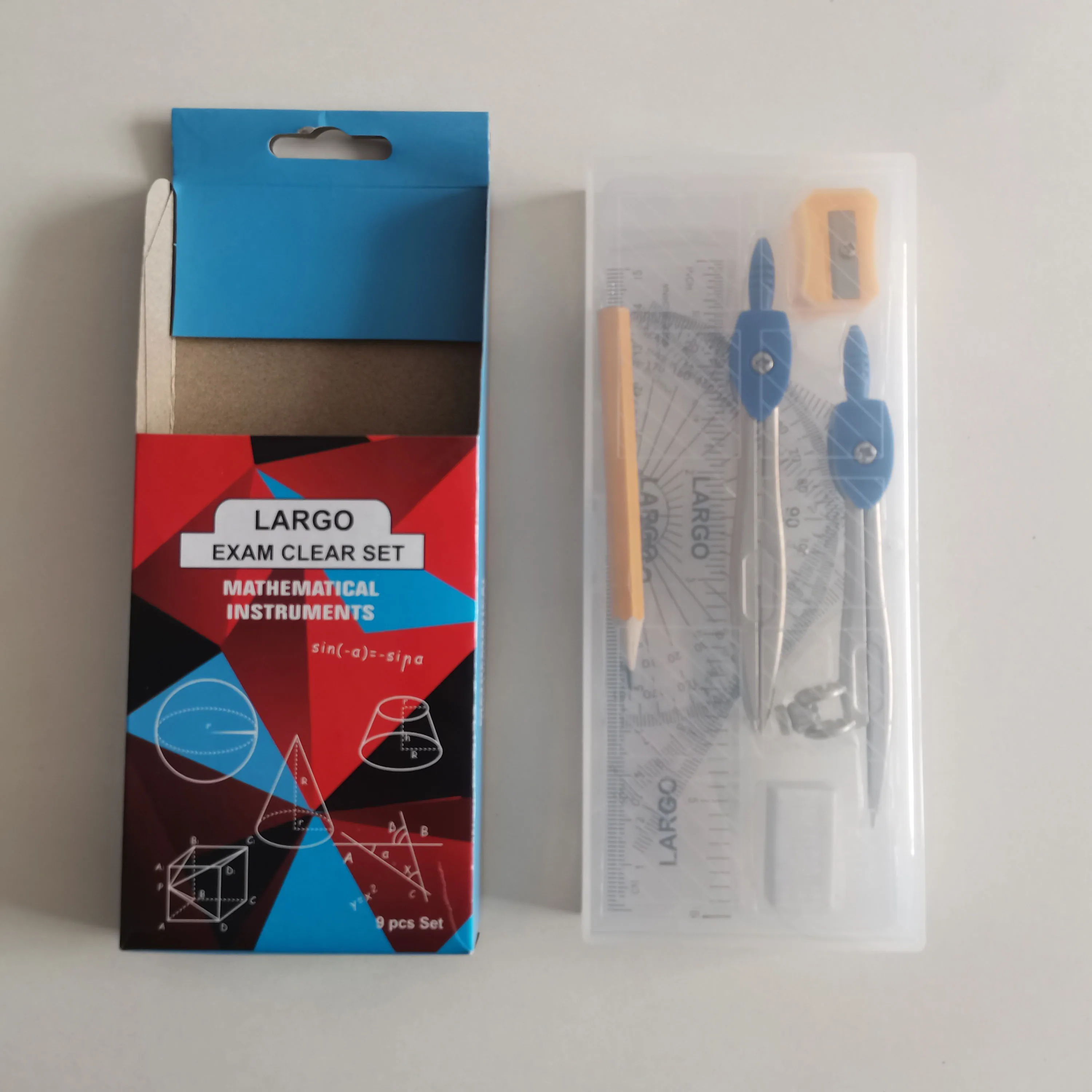 Пластиковая коробка с геометрическим рисунком, прозрачная коробка из полипропилена, пластиковый набор для математики