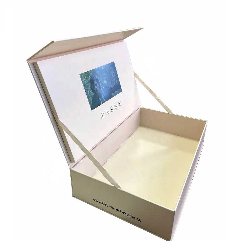 Europe Hot Promotion Item Pink  New Advertising Invitation Lcd Screen Branded Gift Video Box With LCD TFT Screen