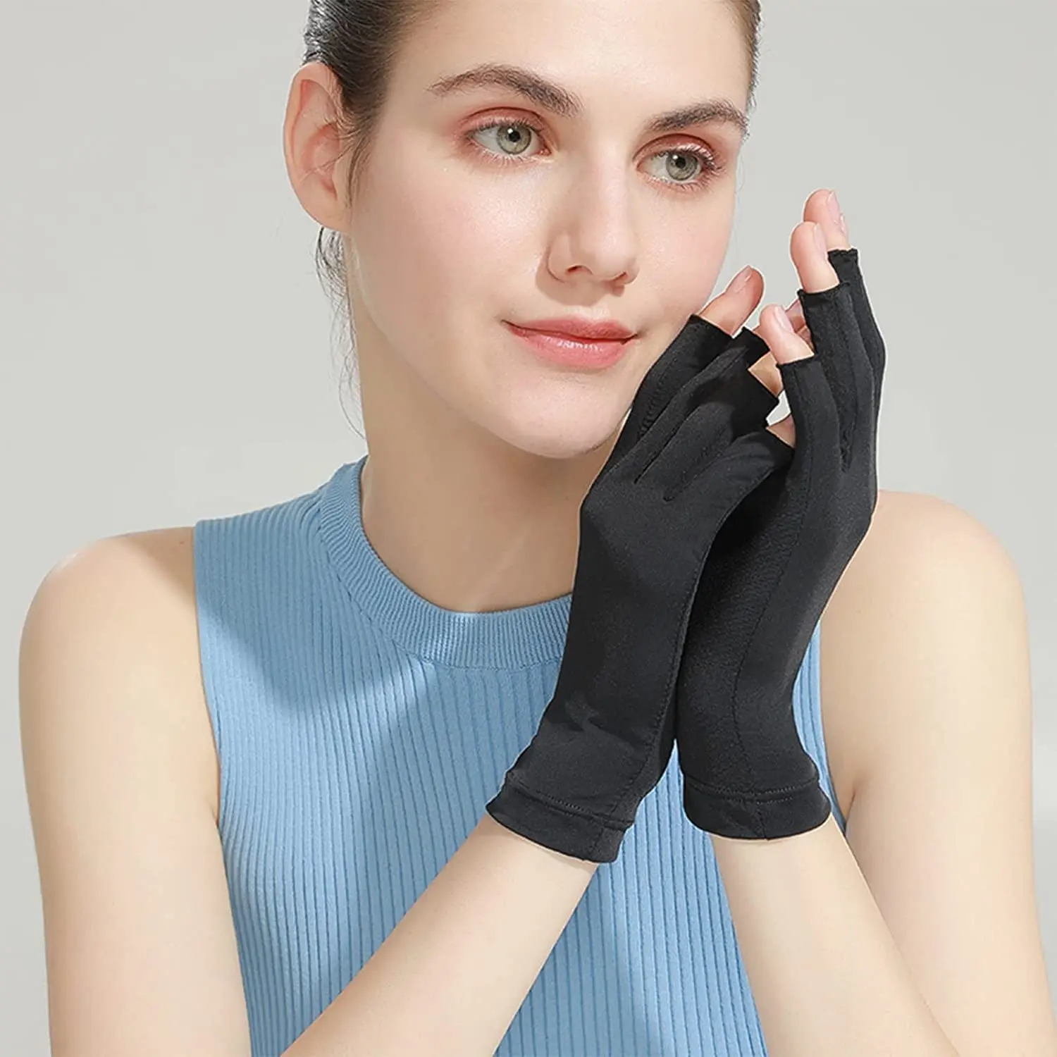 UV Gloves for Nail Lamp Light Manicure Gloves  UV Protection Fingerless Gloves for Nail SALON