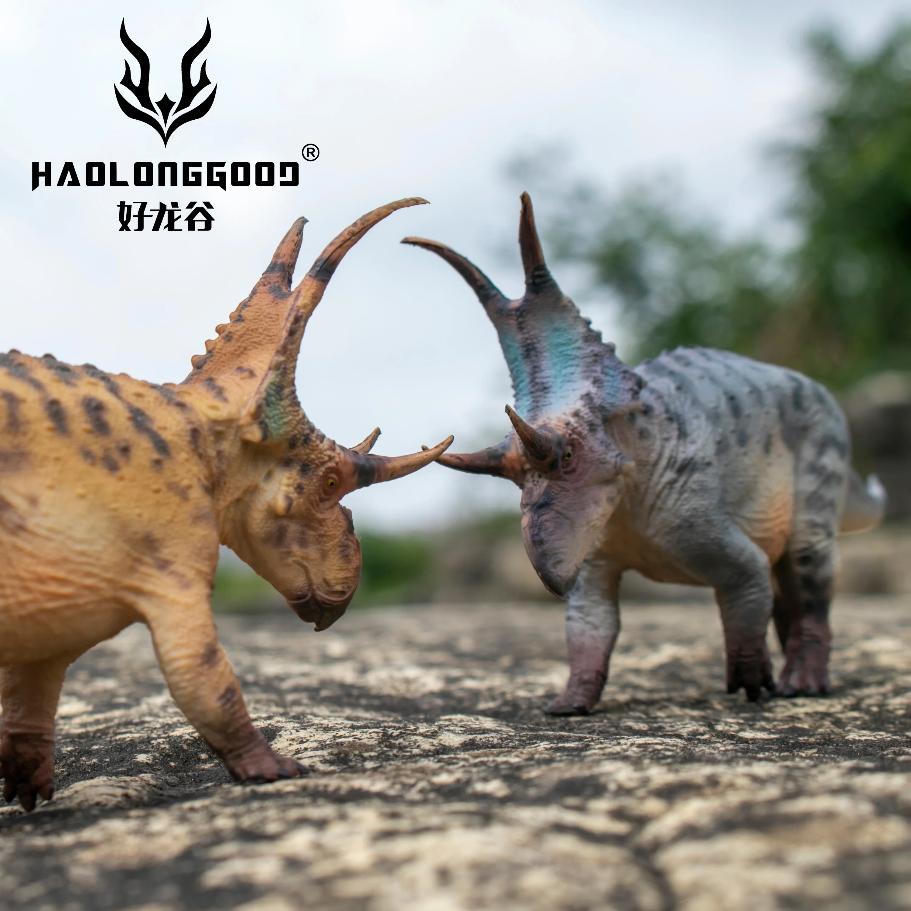 Haolonggood Diabloceratops Most Popular Plastic Dinosaur Figure World prehistory Animal Toy Set Cool Gift Birthdays Christmas