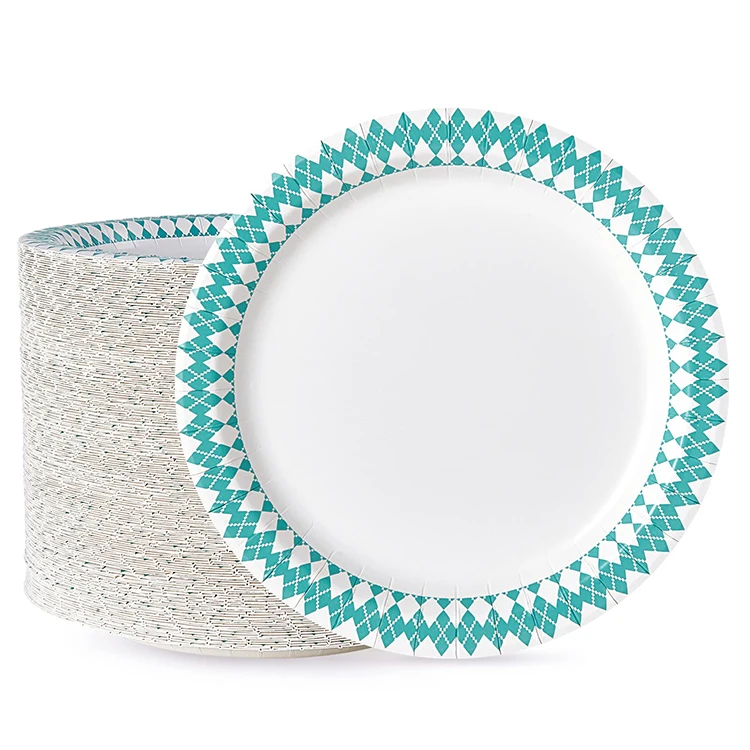 Customized Party Holiday Disposable Paper Plates Birthday Round Floral Paper Plates