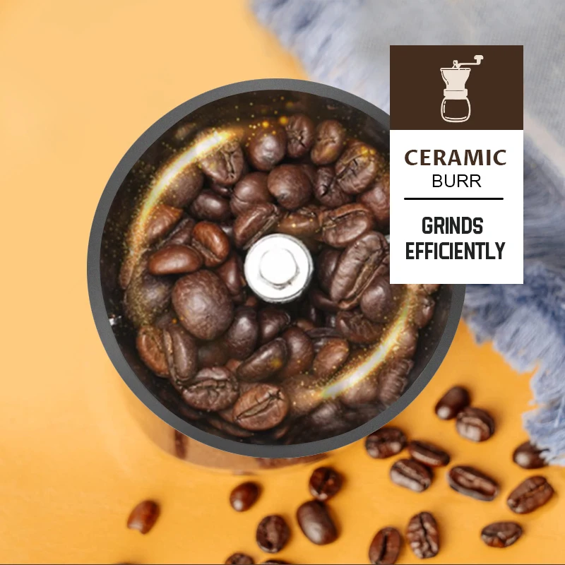 Portable Adjustable Manual Coffee Bean Mill With Ceramic Burs Stainless Steel Coffee Grinder