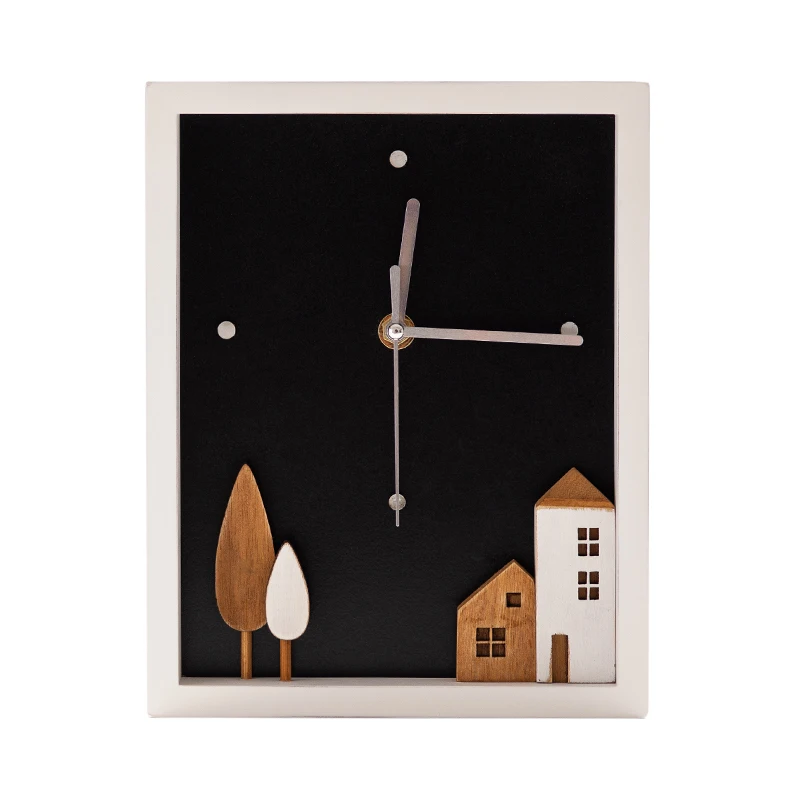 New design Wooden   acrylic frame Wall Art House Decoration Inspiring Family wall clock