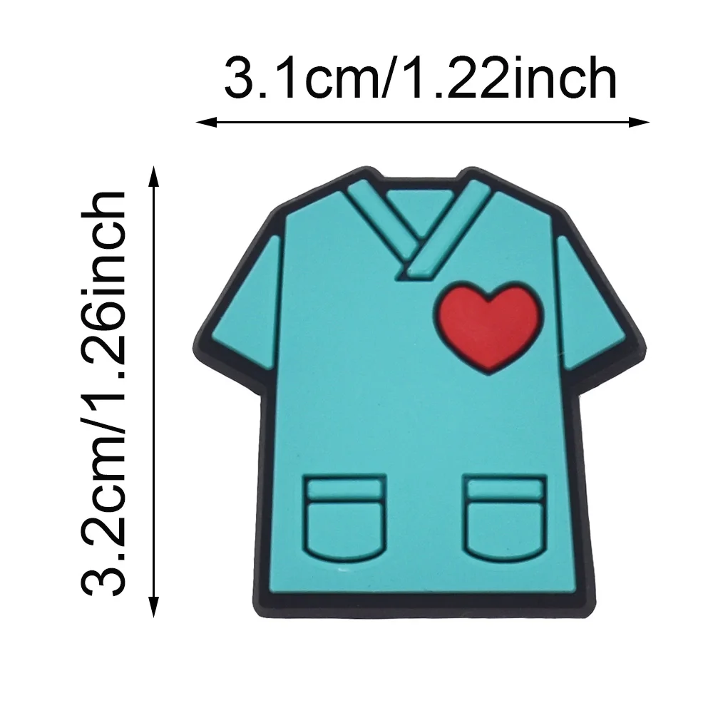 Hospital Pvc Rubber Medical Care Series Rubber Nurse Care Shoe Decorations Soft Shoe Charms Wholesale for Clog Shoe Decorations