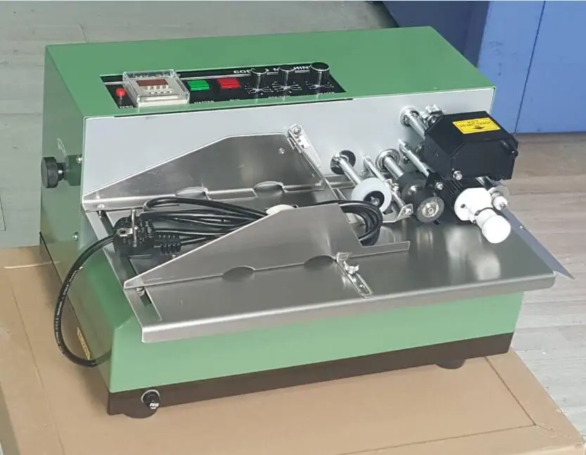 Semi Automatic Continuous Manual Card Label Batch Expiry Date Solid Ink Coding Machine