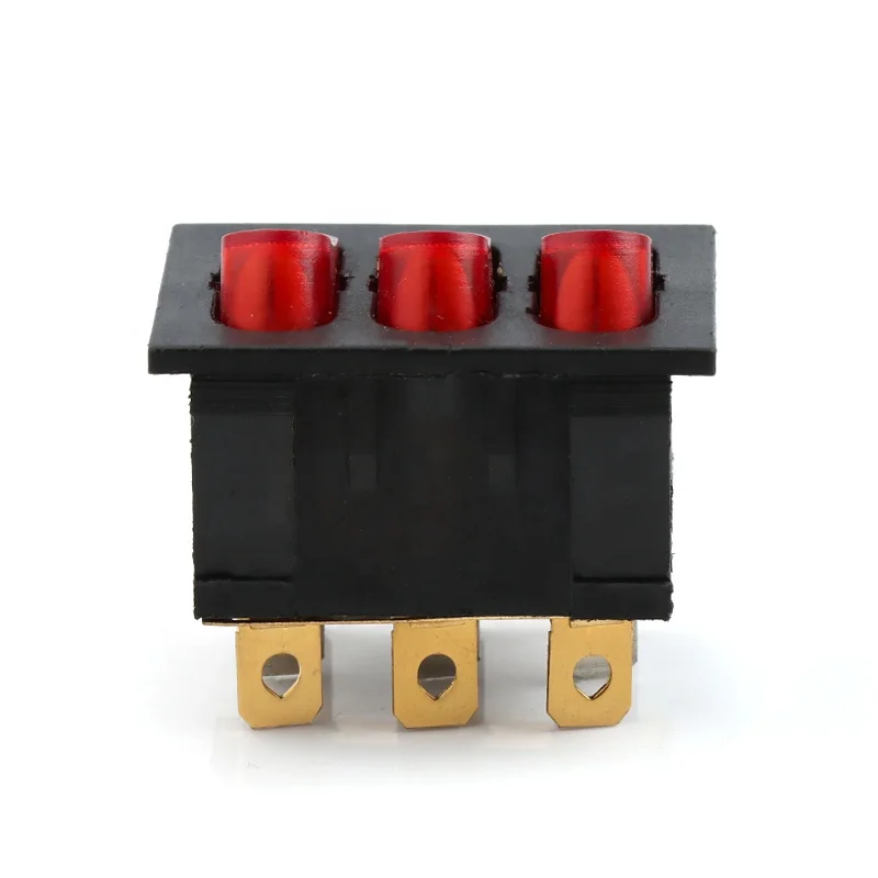 KCD3 rocker switches 9pins 2position illuminated Triple rocker switch with light power
