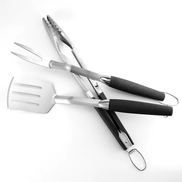 Metal Type Barbecue Tool Set High Quality Multifunction Metal Material and Stainless Steel 3 in 1 Custom Logo Item Pcs BBQ