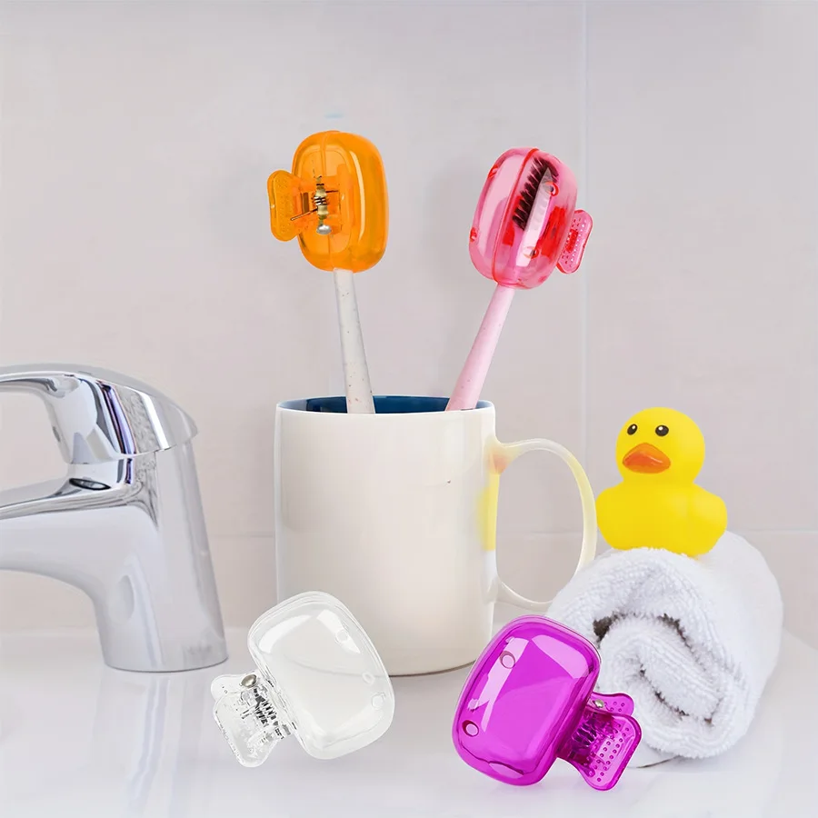 Toothbrush Head Cover Cap Toothbrush Protective Plastic Clip Bathroom Cool Stuff for Household Travel
