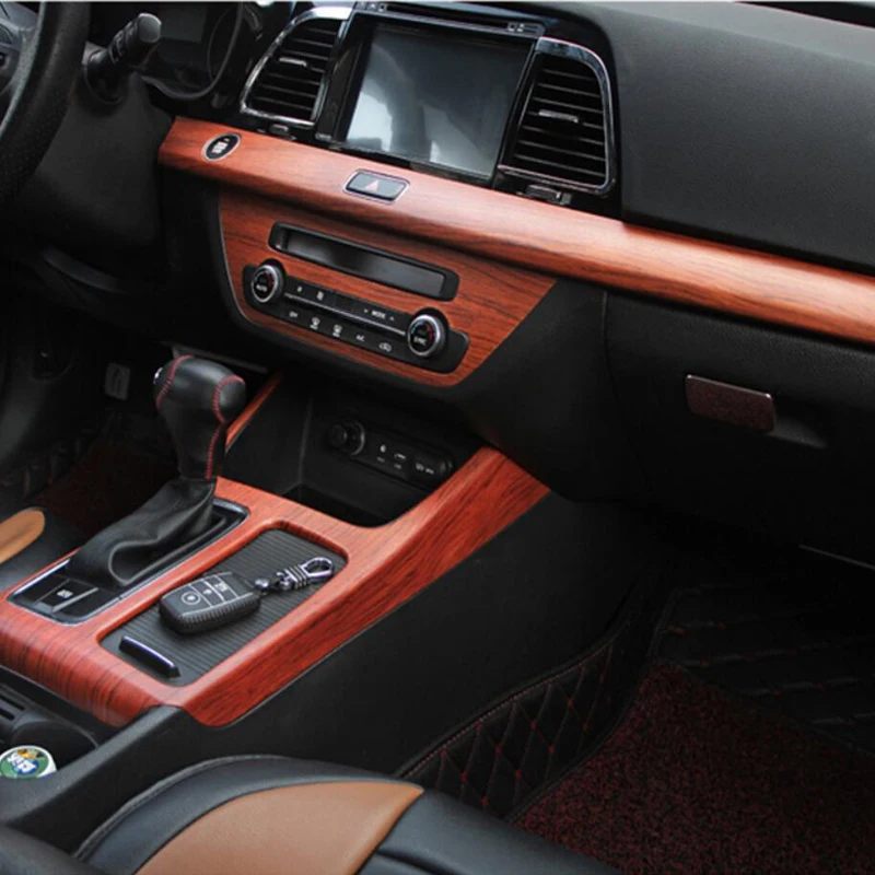 High Glossy Wood Grain Vinyl Sticker Decal Car Internal Wraps Self Adhesive DIY Film Waterproof Wrap Roll