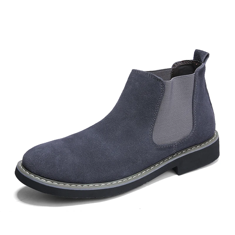 Size 12 Men Genuine Leather Shoes High Cut Fashion Design Stage Performance Chelsea Boots for Men