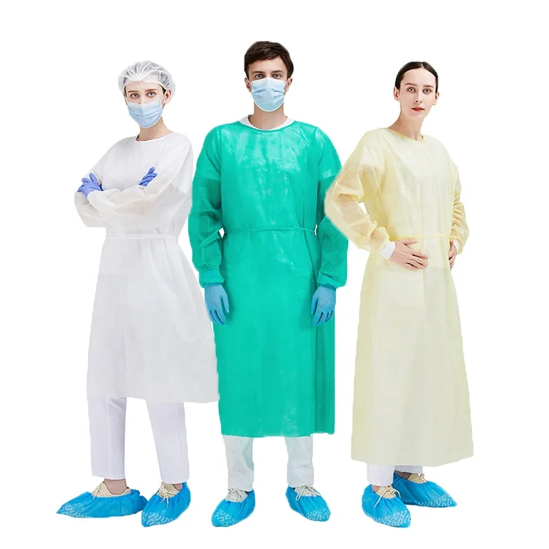 MDMA qualified Disposable Polypropylene Isolation Gowns Elastic Cuff Long Sleeve Isolation Gown