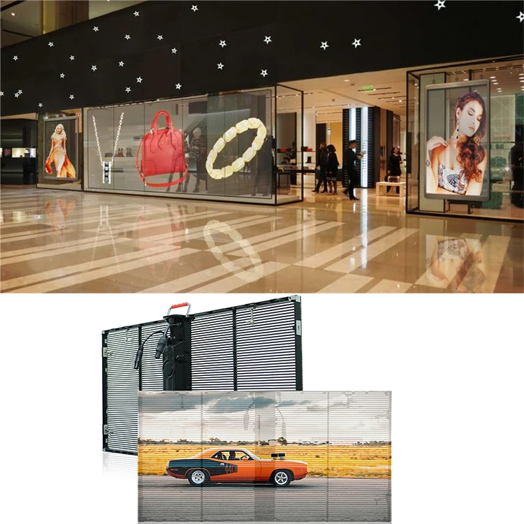 
High brightness outdoor glass window transparent led screen moving message display sign 