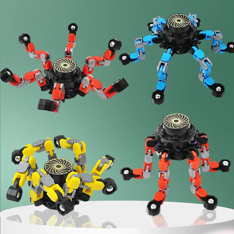 2021 trending deformation fingertip spinner fidget toy metal finger spinner gyro sensory stress release toys