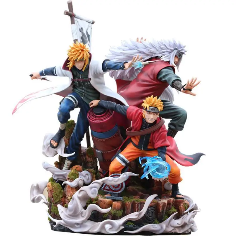 Япония Hokage Minato Jiraiya Uzumaki большой размер 41 см GK ПВХ Игрушка Оптовая Продажа Аниме Фигурка Narutos
