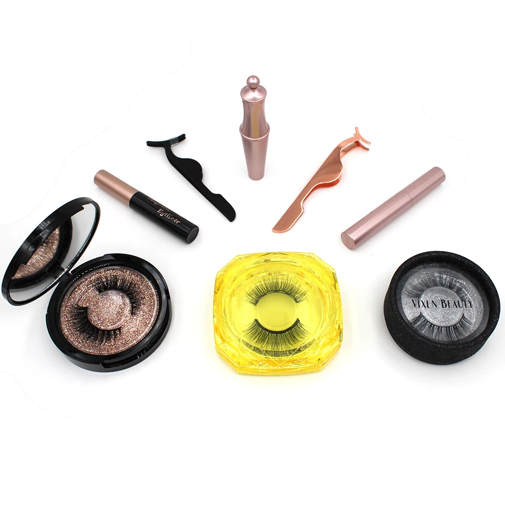 Luxury magnetic mink eyelashes private label magnetic eyelashes