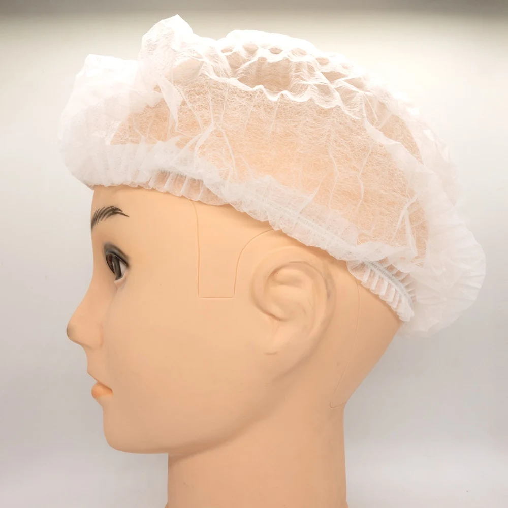Manufacturer Disposable clip cap Medical Non woven strip cap bouffant head cover surgical doctor nurse hat Round mob cap